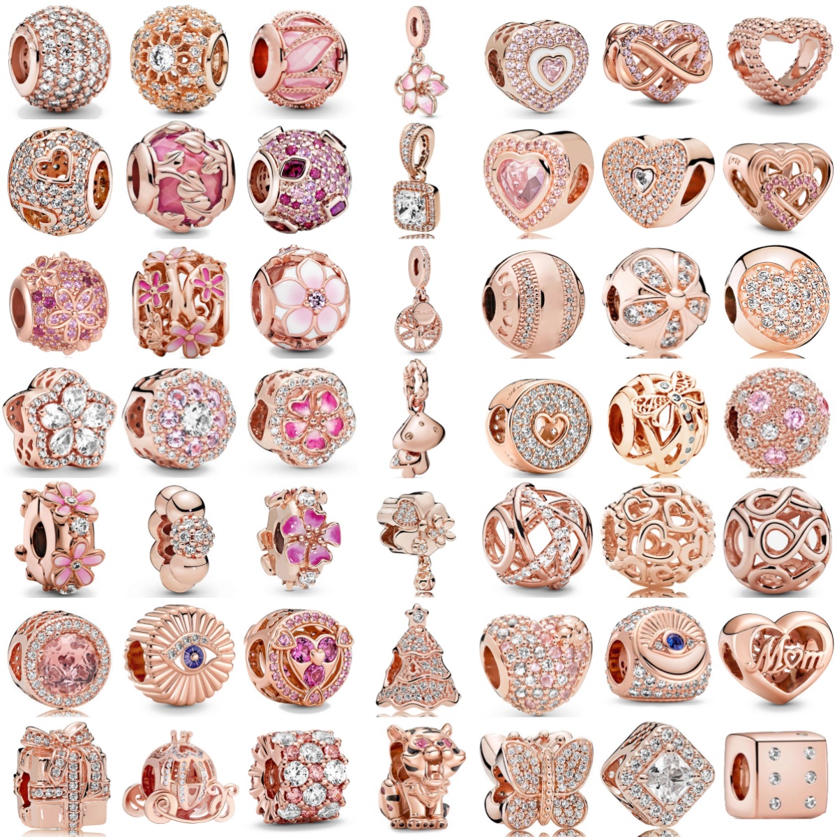 Bar Cart Gold - New S925 Silver Rose Gold Hollow