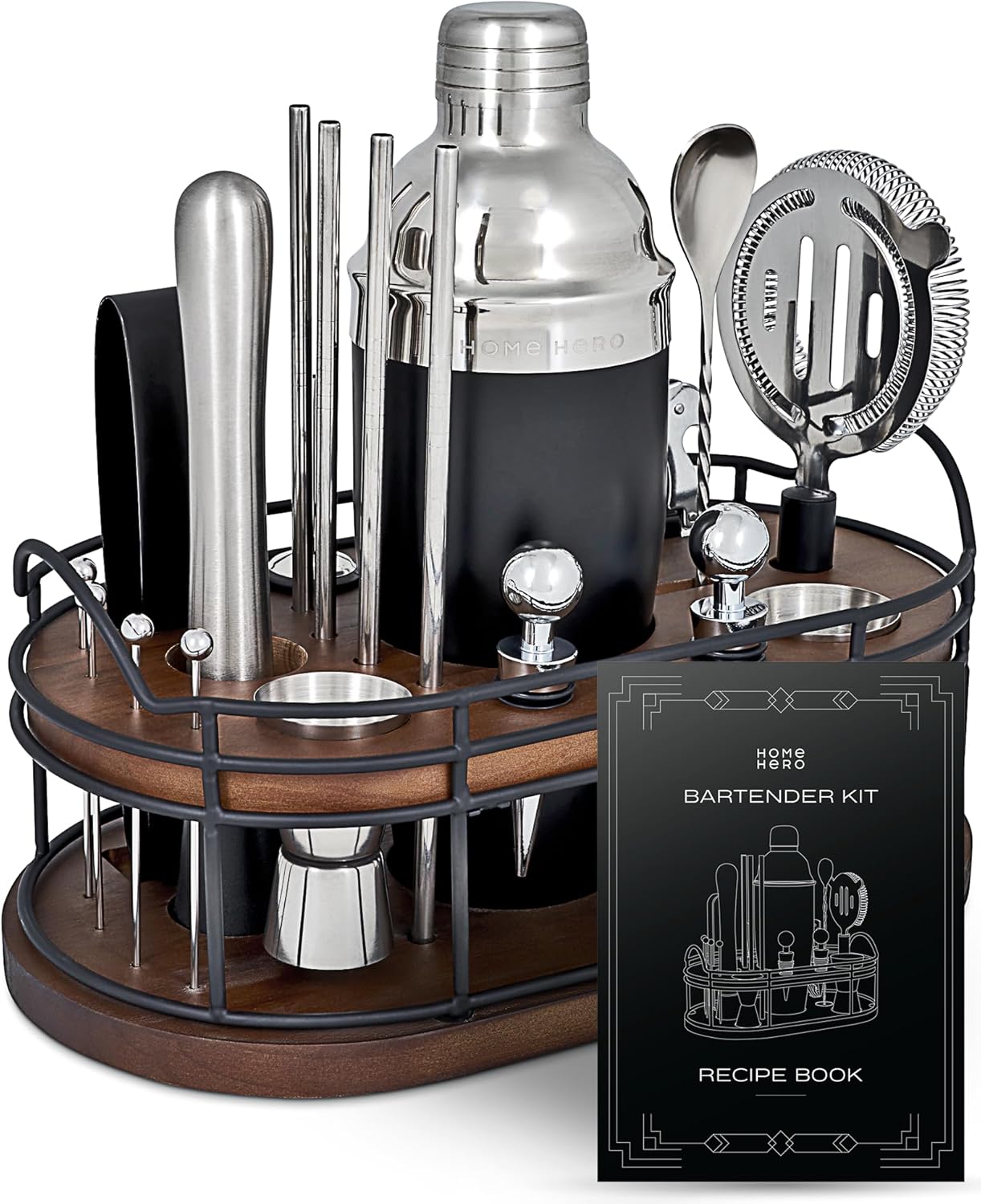 Cocktail Recipe Book - Bartender Kit - 22-Piece Cocktail Shaker