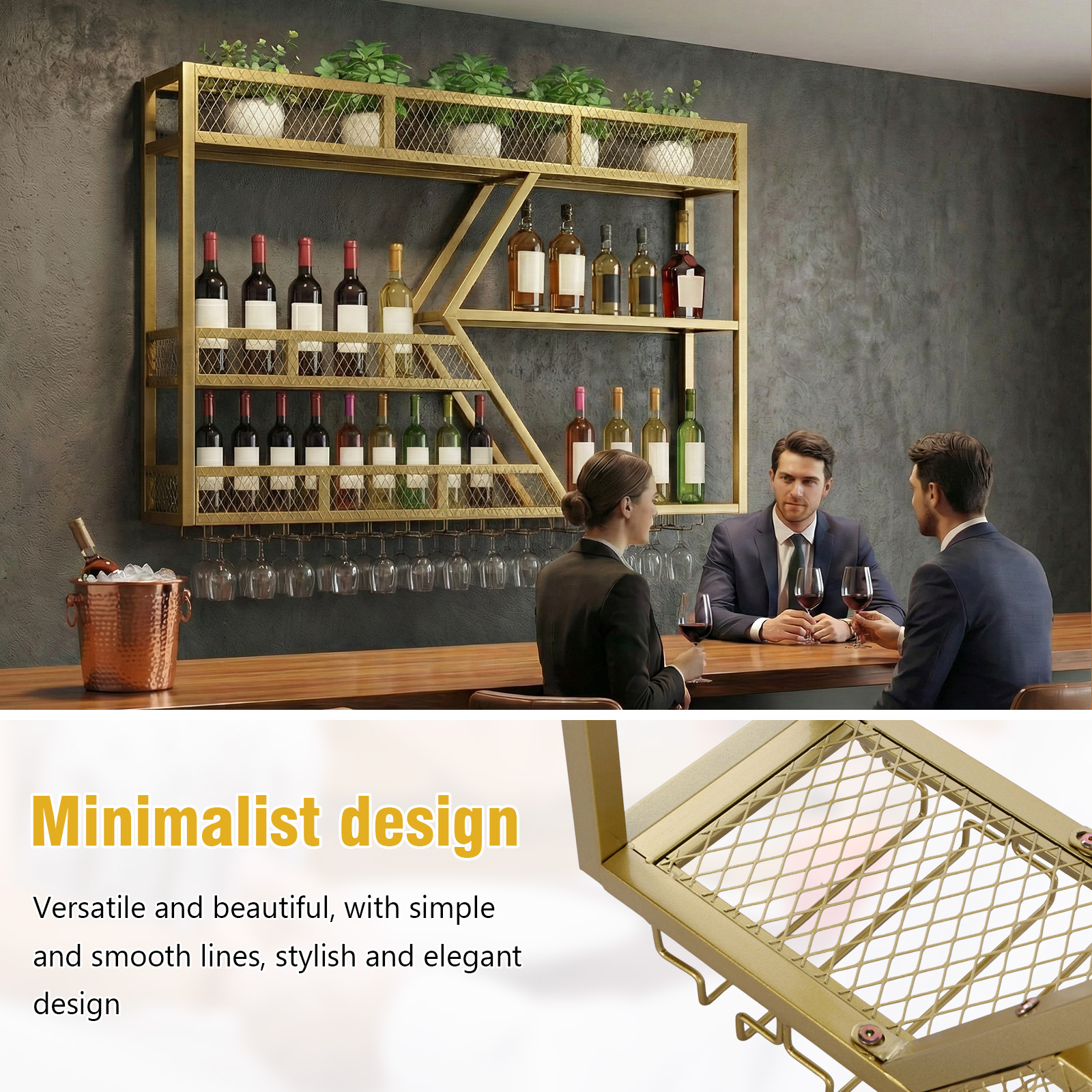 39in 3-Tiers Liquor Shelf Wall - مراجعة Home Bar And Cabinet وسعره