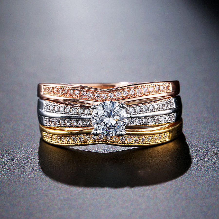 18K Multi Gold Ring 3pc Set fo - مراجعة Bar Cart Gold وسعره