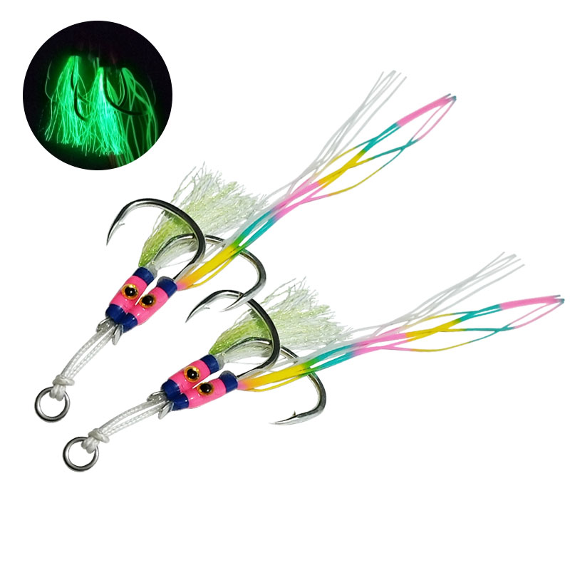 2Pairs/bag Glow Jig Lure Hooks - مراجعة Jigger Double Sided وسعره
