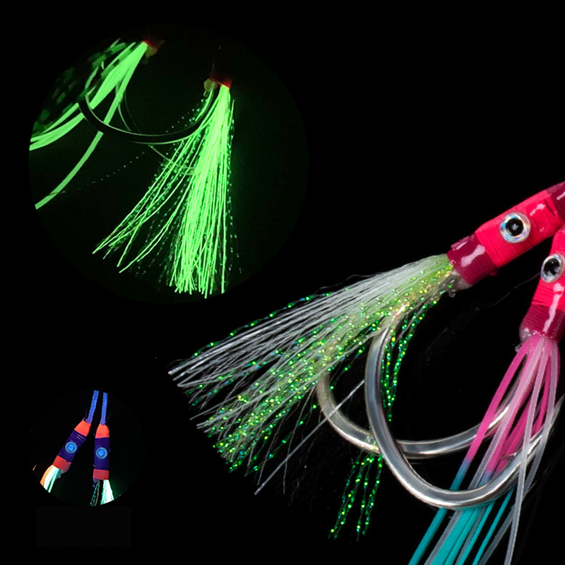 2Pairs/bag Glow Jig Lure Hooks - مراجعة Jigger Double Sided وسعره