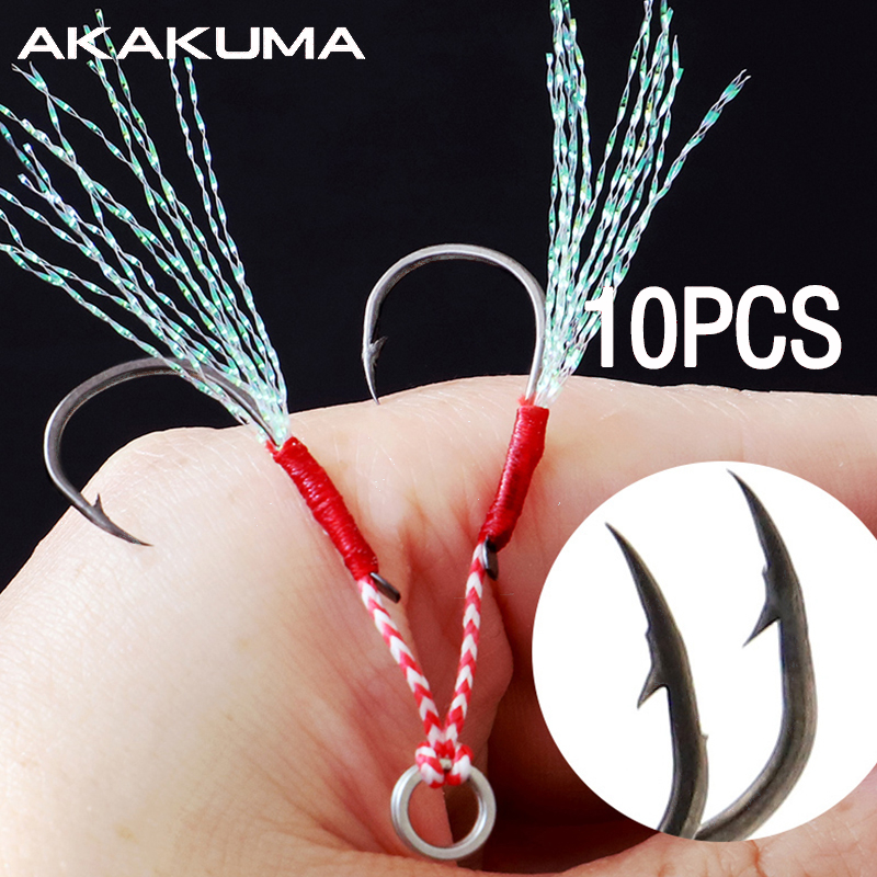 10Pcs Fishing Hooks Single Hoo - مراجعة Jigger Double Sided وسعره