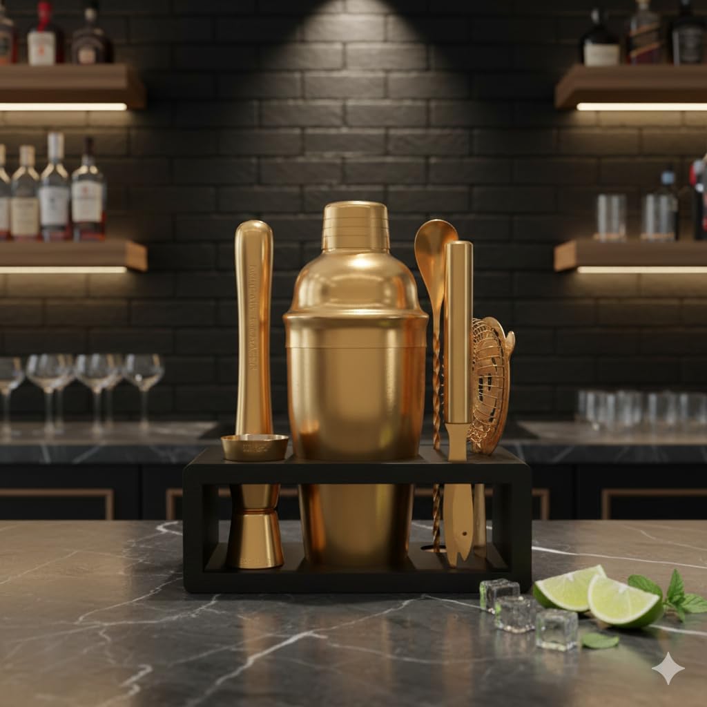 Antique Gold Cocktail Shaker S - مراجعة Cocktail Recipe Book وسعره