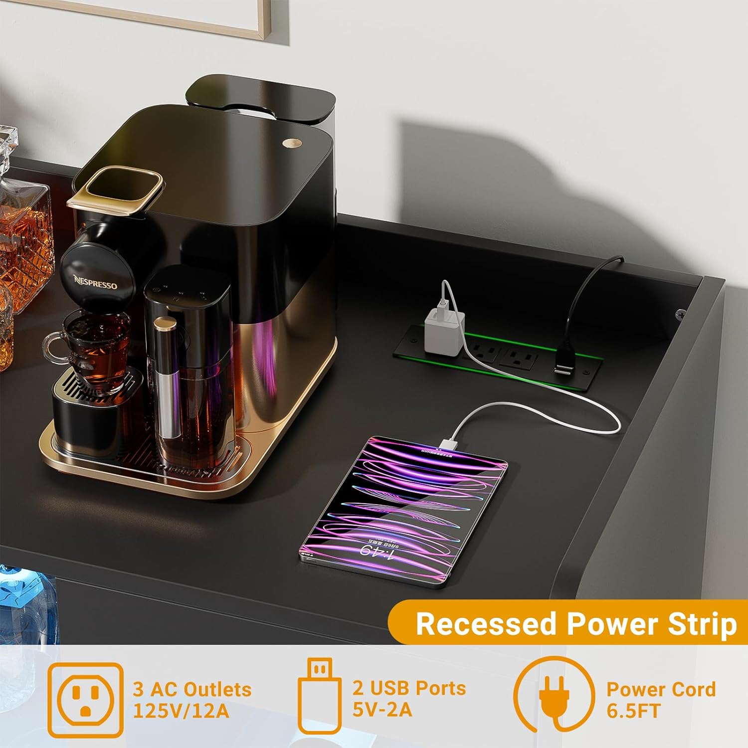 Liquor Cabinet Bar with Power  - مراجعة Home Bar And Cabinet وسعره