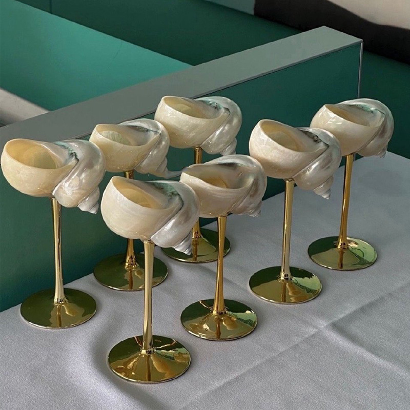 Natural Conch Wine Glass Bar a - مراجعة Home Bar And Cabinet وسعره