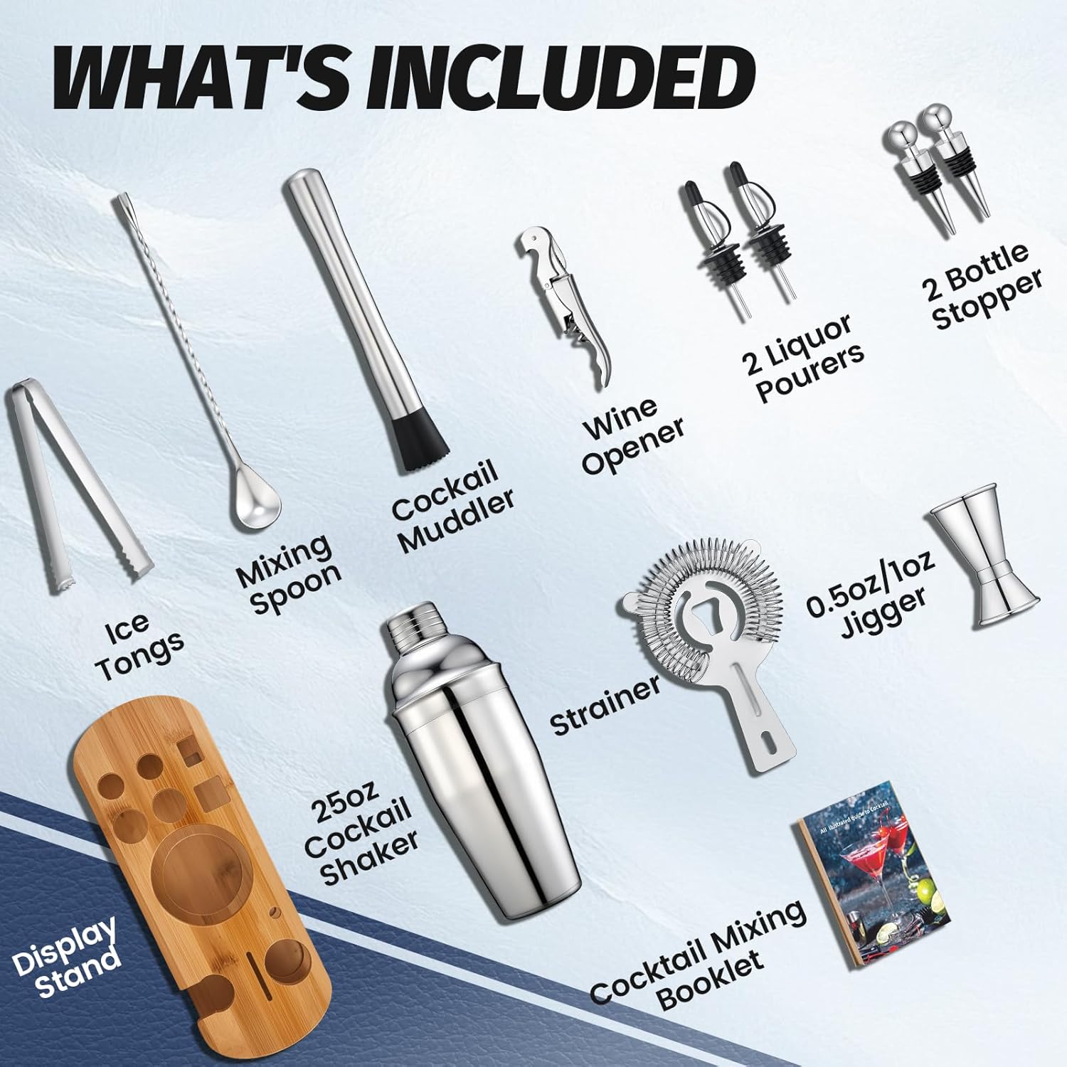 13-Piece Cocktail Shaker Set W - مراجعة Cocktail Recipe Book وسعره
