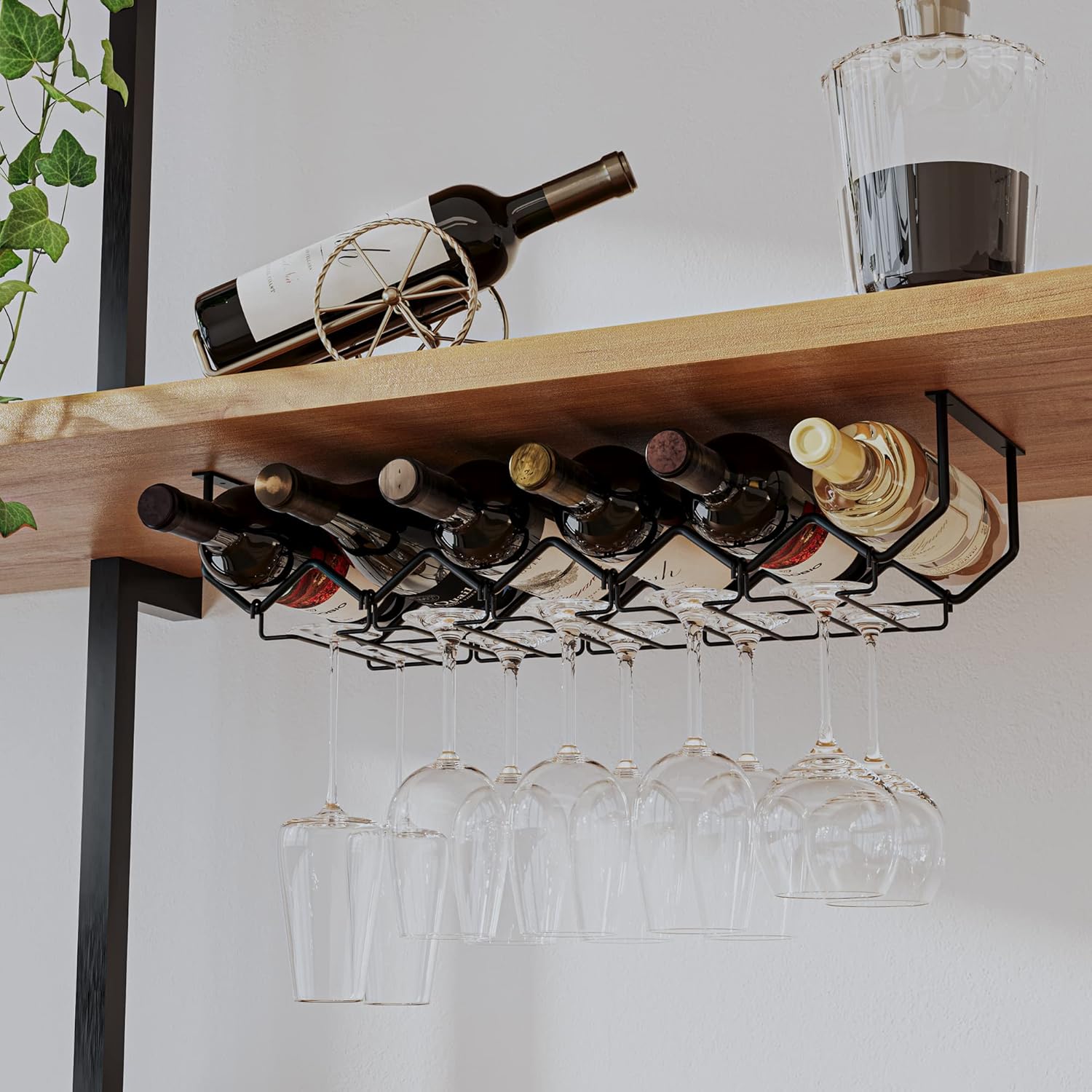 Under Cabinet Wine Rack & Glas - مراجعة Home Bar And Cabinet وسعره