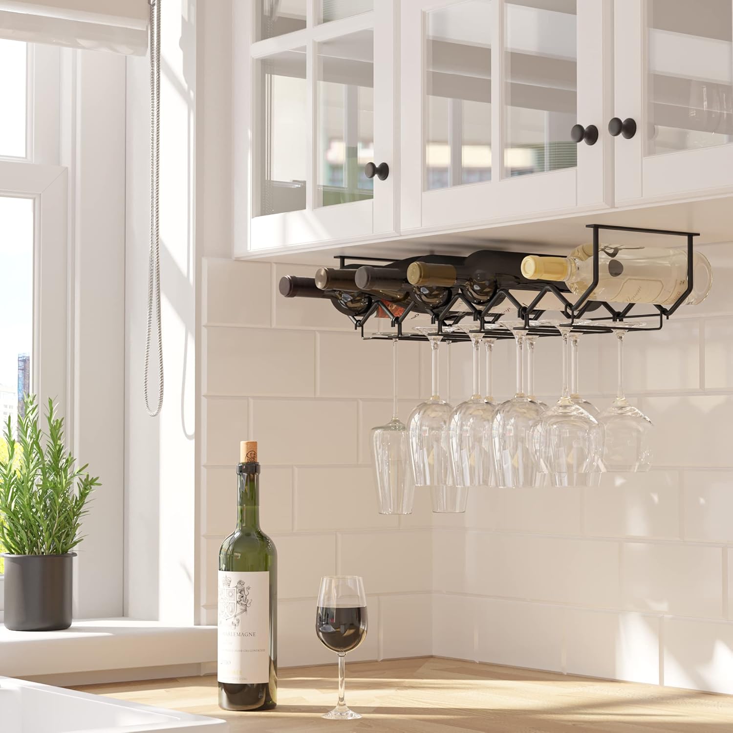 Under Cabinet Wine Rack & Glas - مراجعة Home Bar And Cabinet وسعره