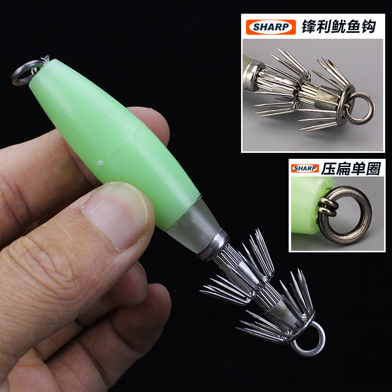 Glow Squid Hook 10cm/14g Doubl - مراجعة Jigger Double Sided وسعره