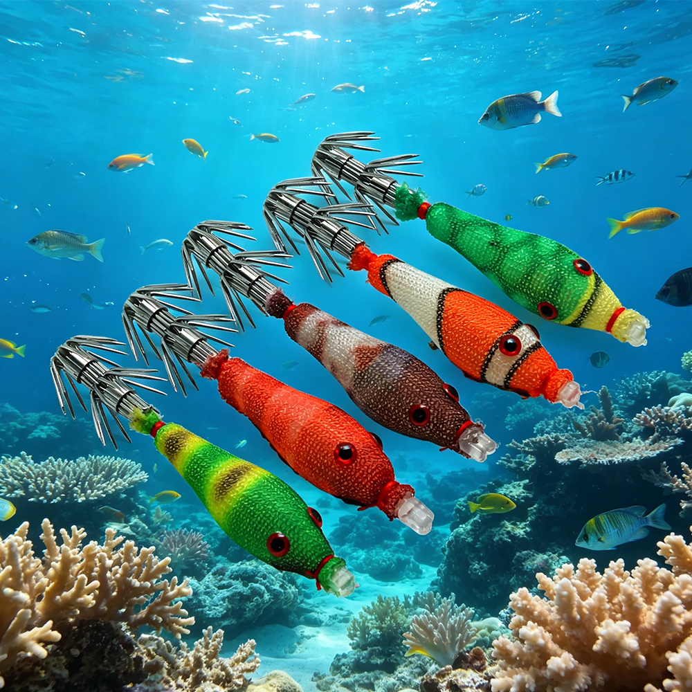 5 Pcs Squid Soft Baits, Lumino - مراجعة Jigger Double Sided وسعره