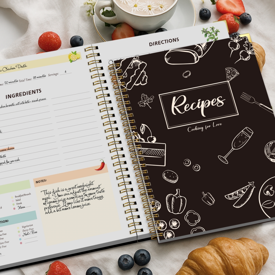 Recipe Journal Notebook with S - مراجعة Cocktail Recipe Book وسعره