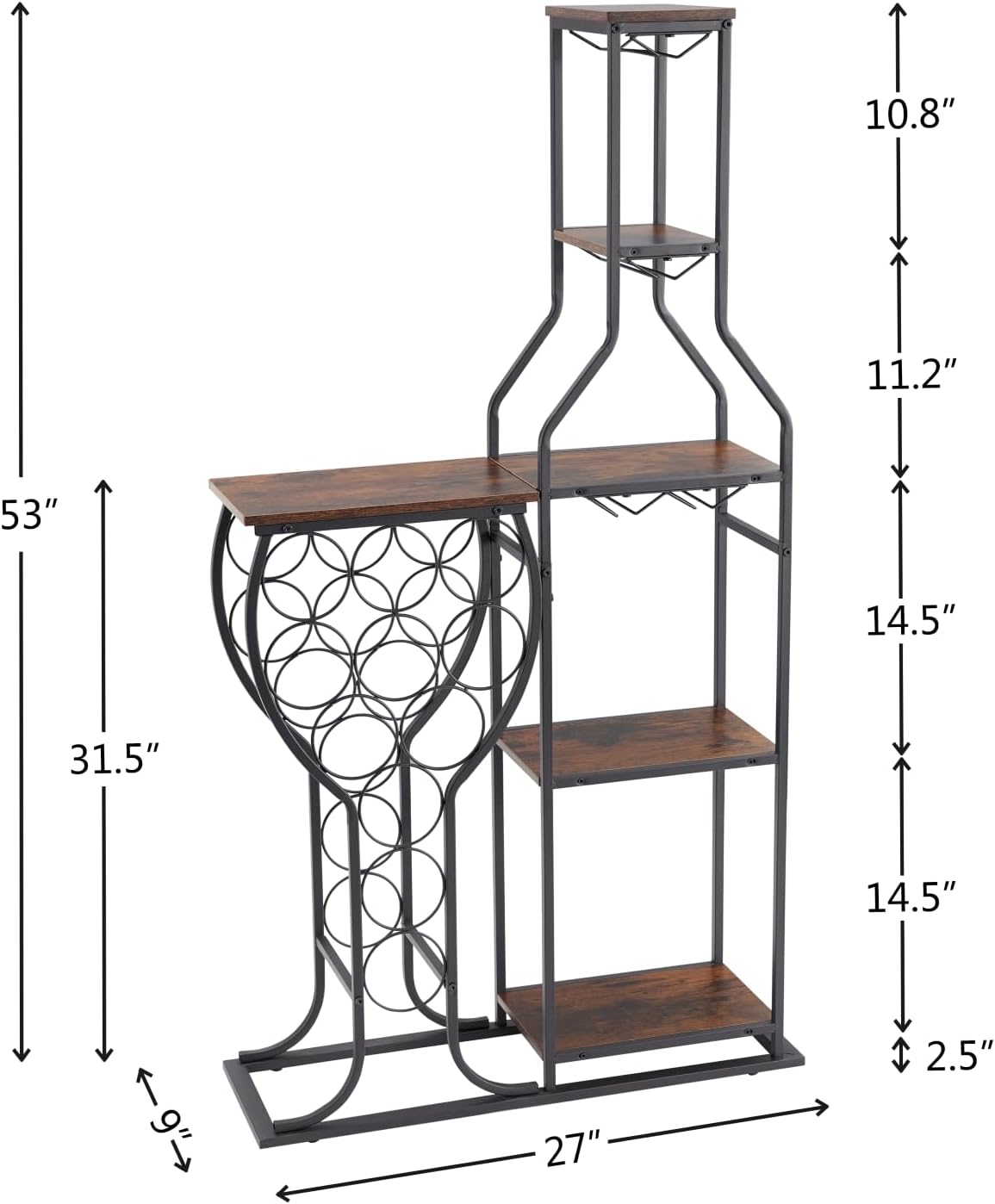 5-Tier Wine Rack Freestanding  - مراجعة Home Bar And Cabinet وسعره