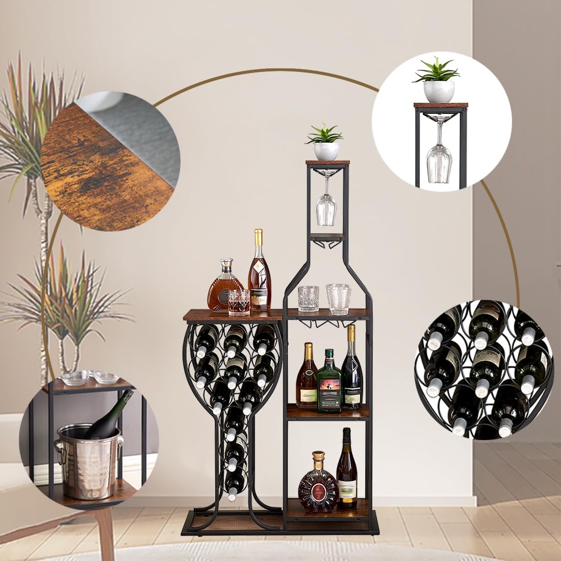 5-Tier Wine Rack Freestanding  - مراجعة Home Bar And Cabinet وسعره