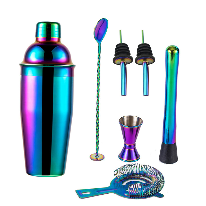 5/7pcs Rainbow Cocktail Shaker - مراجعة Boston Shaker Set وسعره