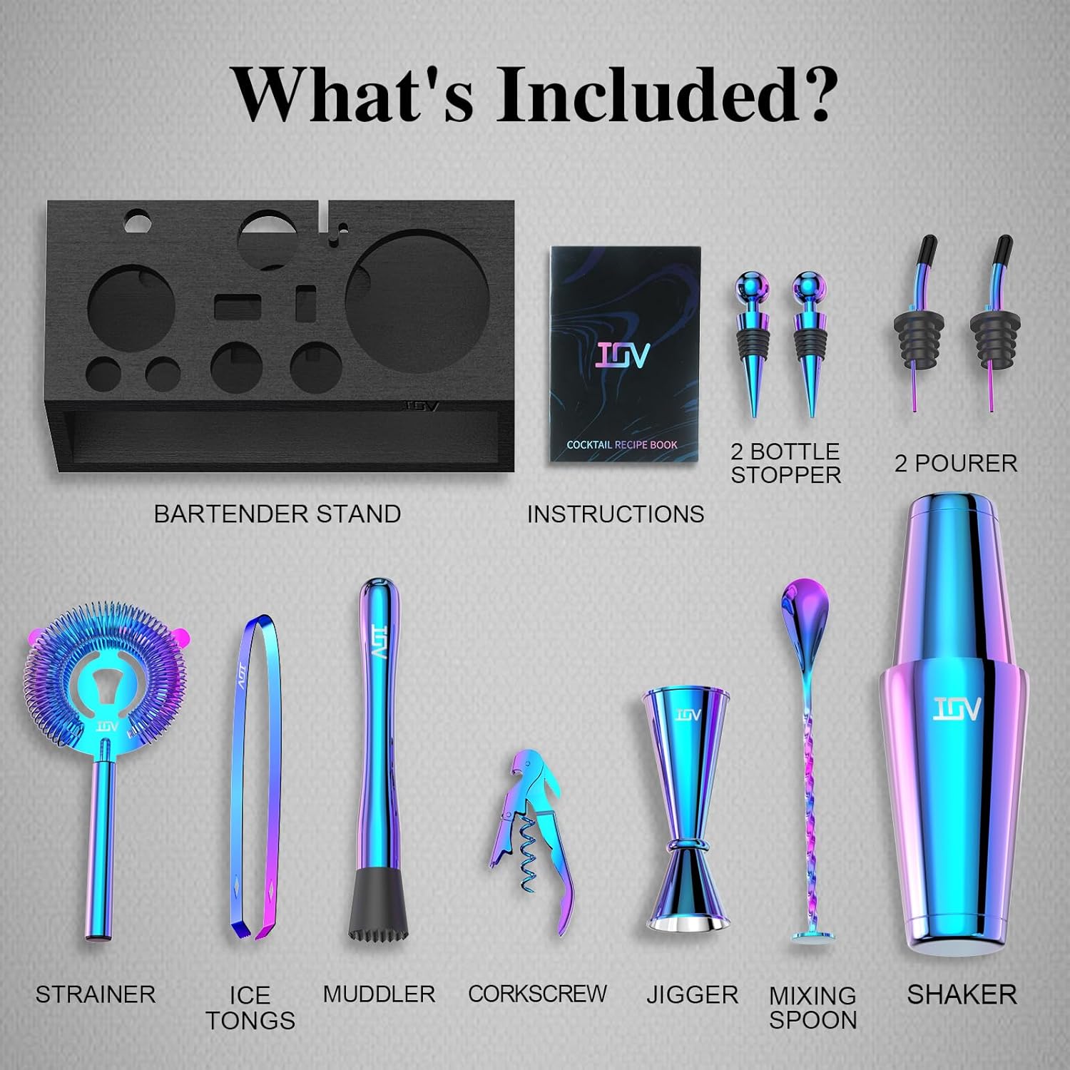 12-Piece Cocktail Shaker Set w - مراجعة Cocktail Recipe Book وسعره