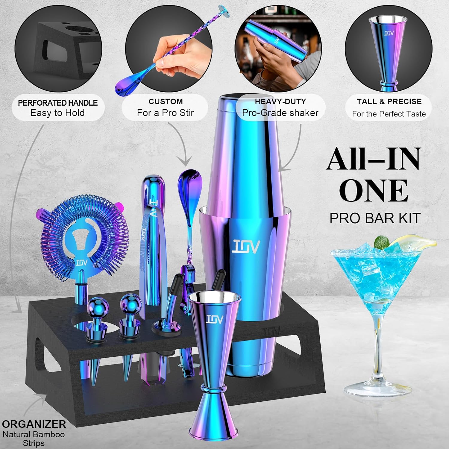 12-Piece Cocktail Shaker Set w - مراجعة Cocktail Recipe Book وسعره