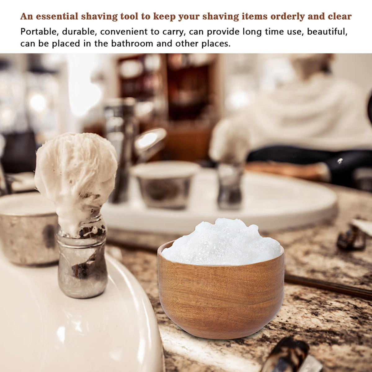 Wooden Men Shaving Bowl Light  - مراجعة Home Barber وسعره