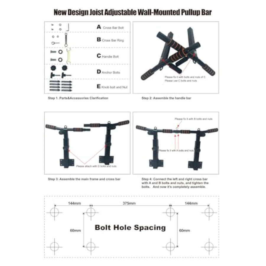 Wall Mounted Pull Up Bar for H - مراجعة Home Bar And Gym وسعره