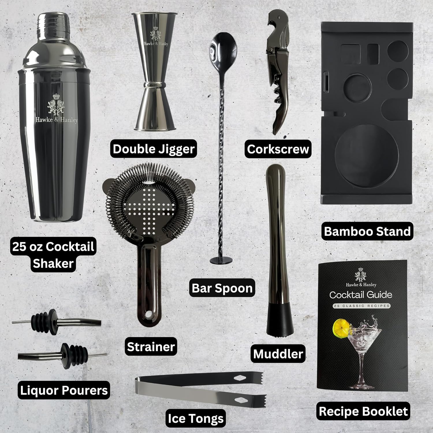 Cocktail Shaker Bar Set, 25 oz - مراجعة Cocktail Recipe Book وسعره