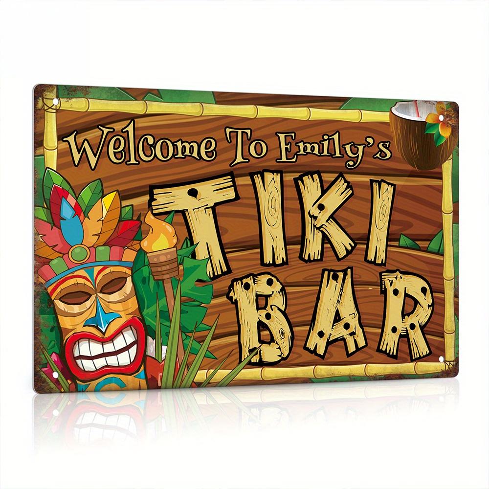 Custom  Decor Tiki Bar Sign, P - مراجعة Home Bar Accessories وسعره