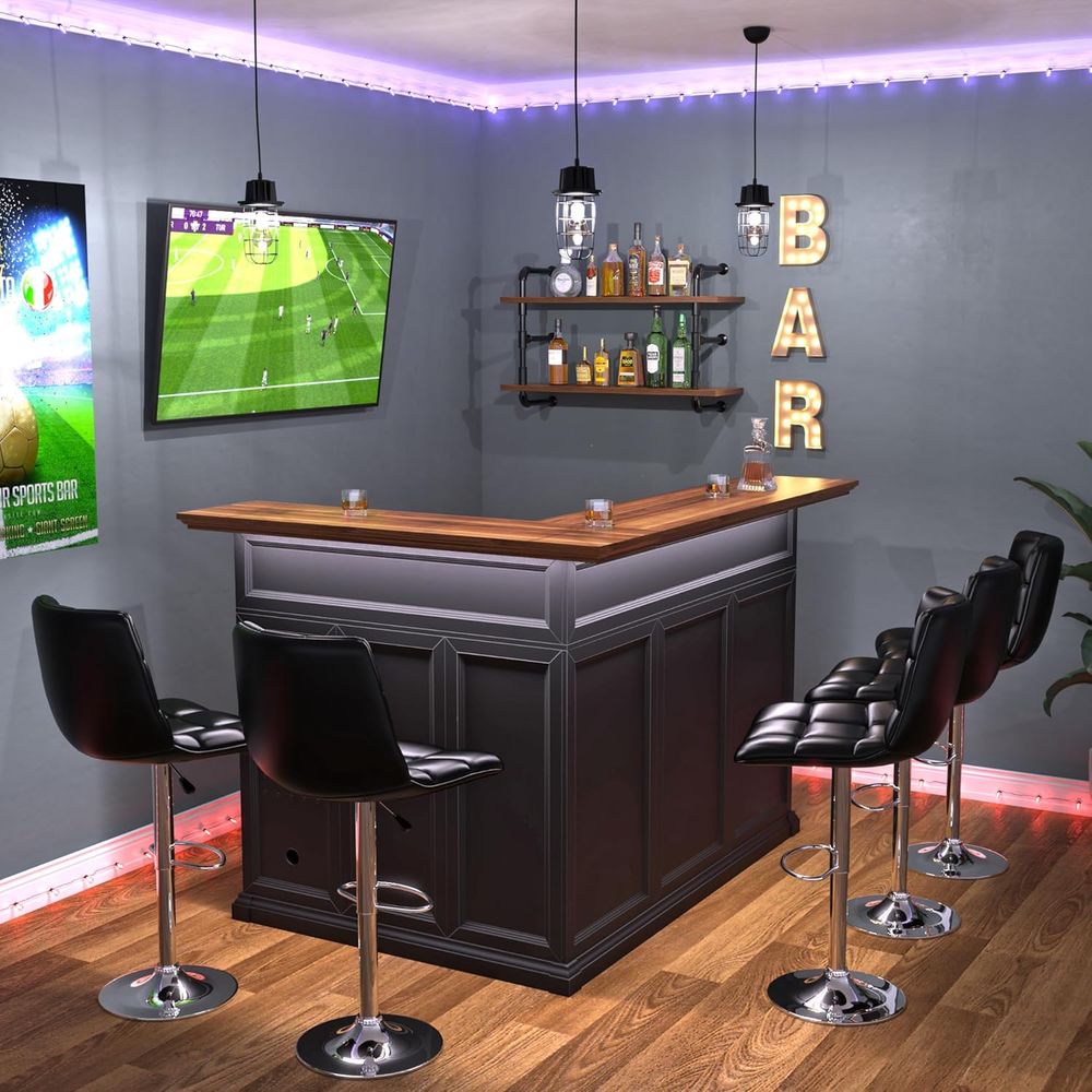 L-Shaped Home Bar Cabinet with - مراجعة Home Bar And Cabinet وسعره
