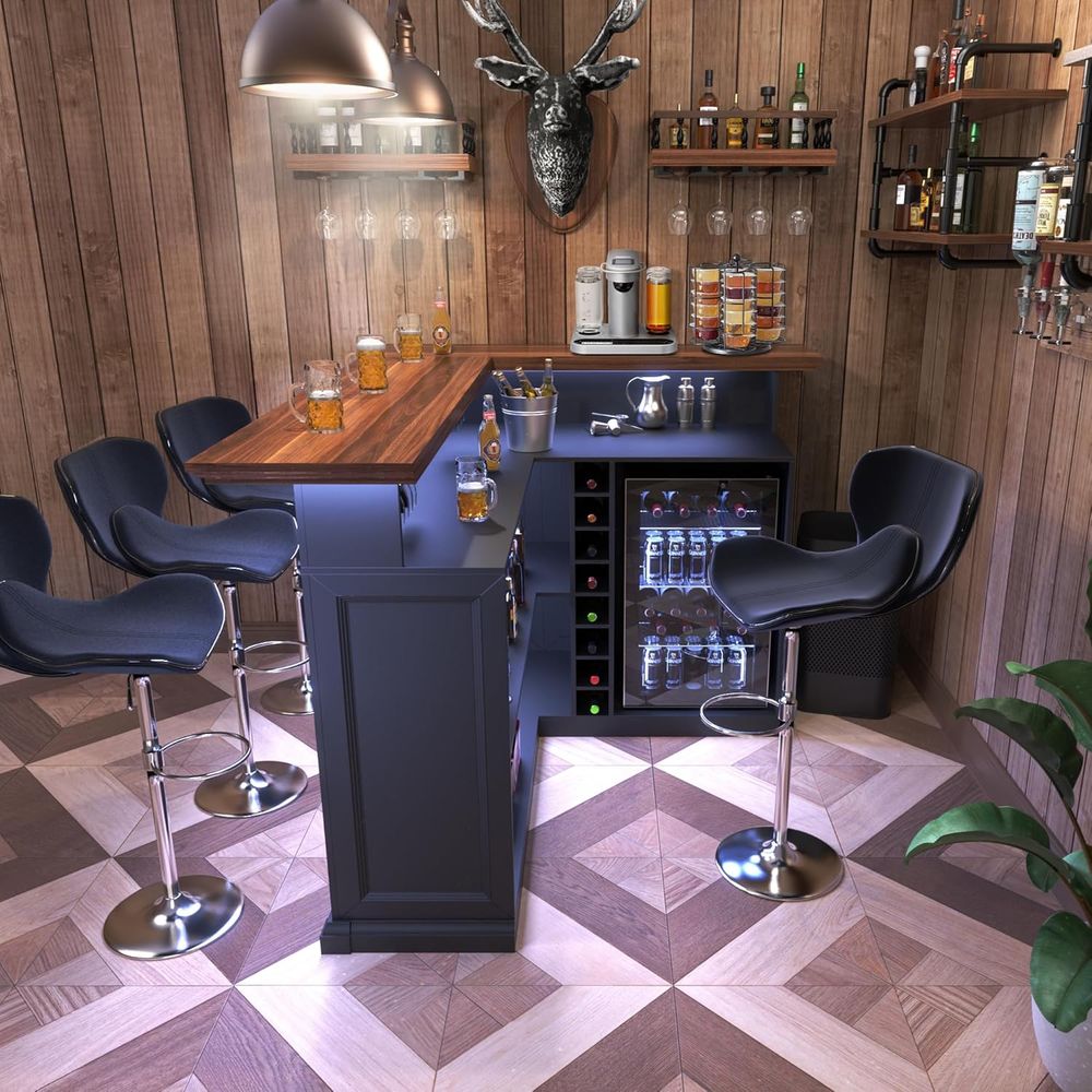 L-Shaped Home Bar Cabinet with - مراجعة Home Bar And Cabinet وسعره