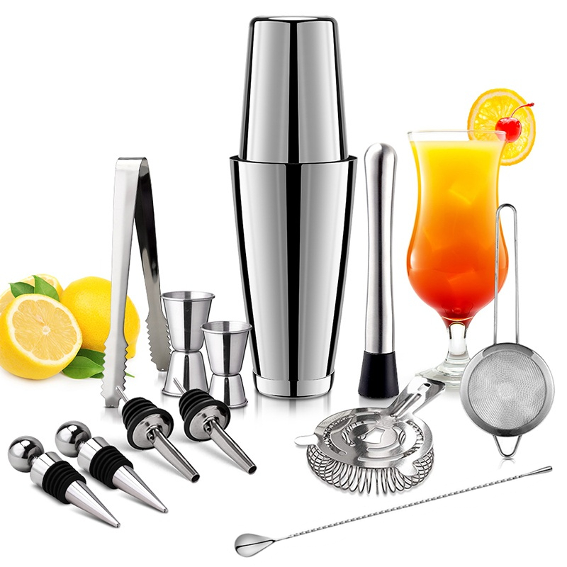 13Pcs/Set Stainless Steel Cock - مراجعة Boston Shaker Set وسعره