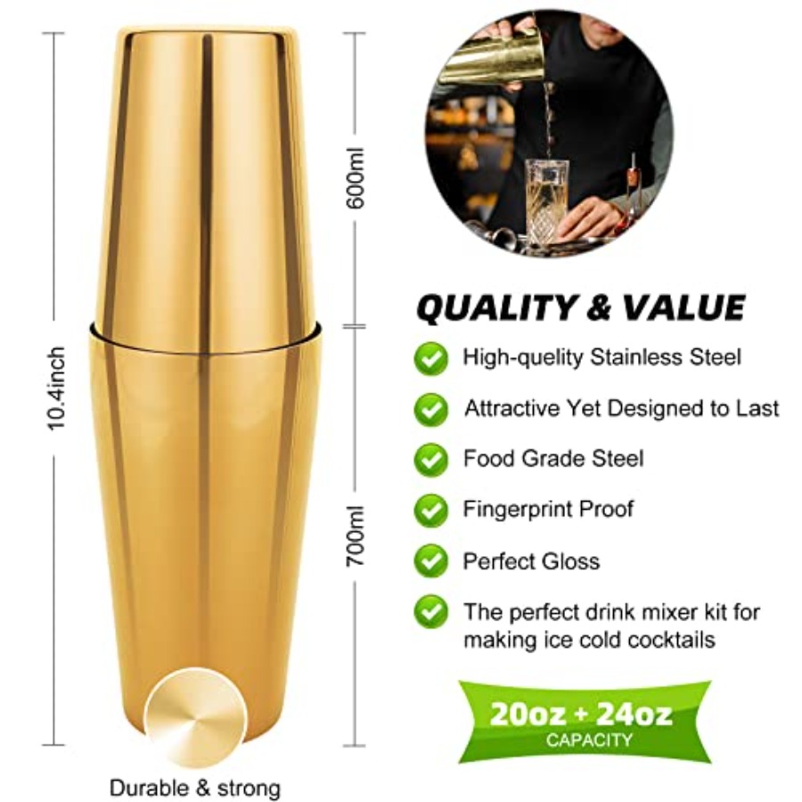 Cocktail Shaker Set 23-Piece B - مراجعة Boston Shaker Set وسعره