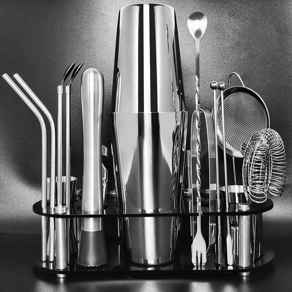 22 Pieces Cocktail Shaker Set, - مراجعة Boston Shaker Set وسعره