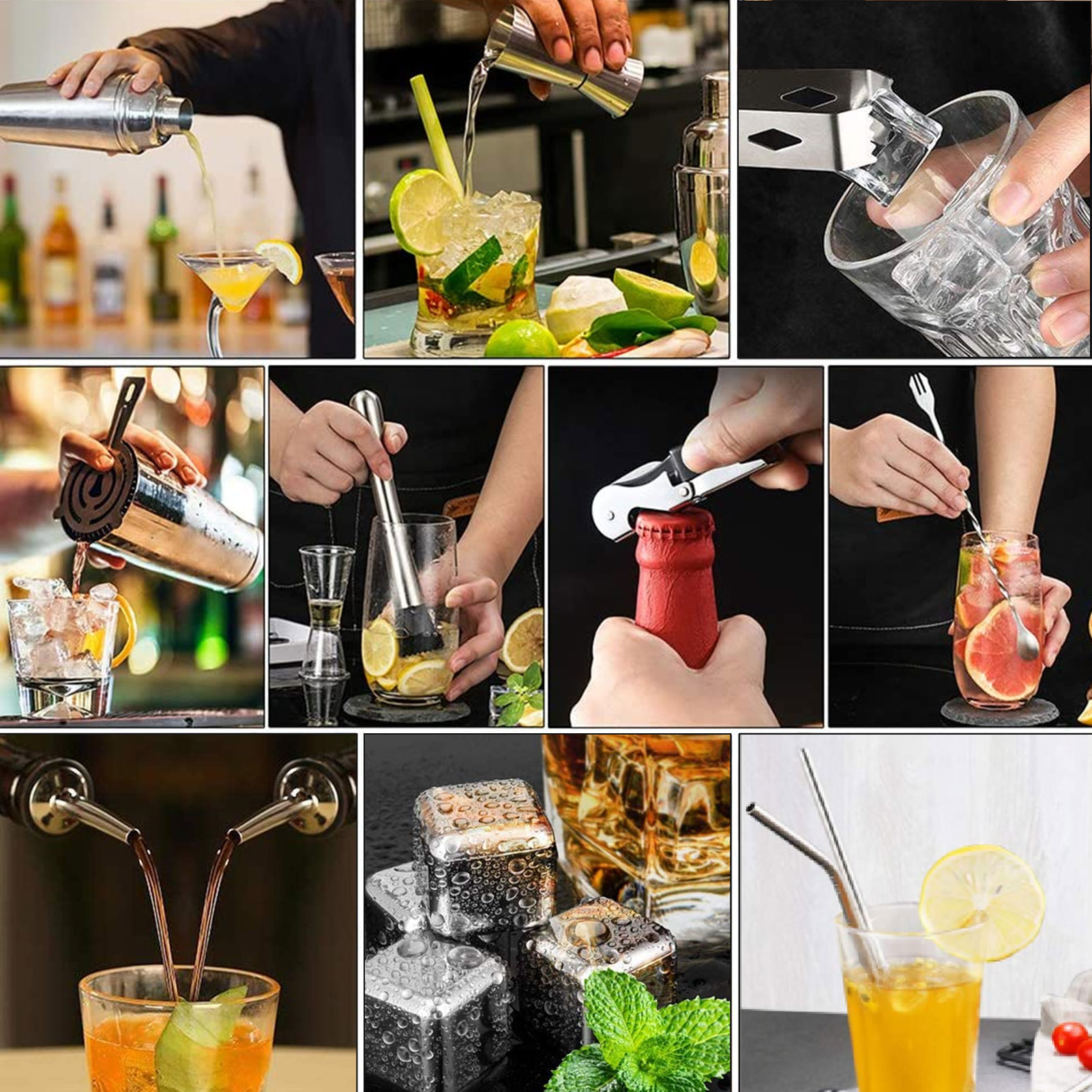 Cocktail Making Set Shaker Sta - مراجعة Cocktail Recipe Book وسعره