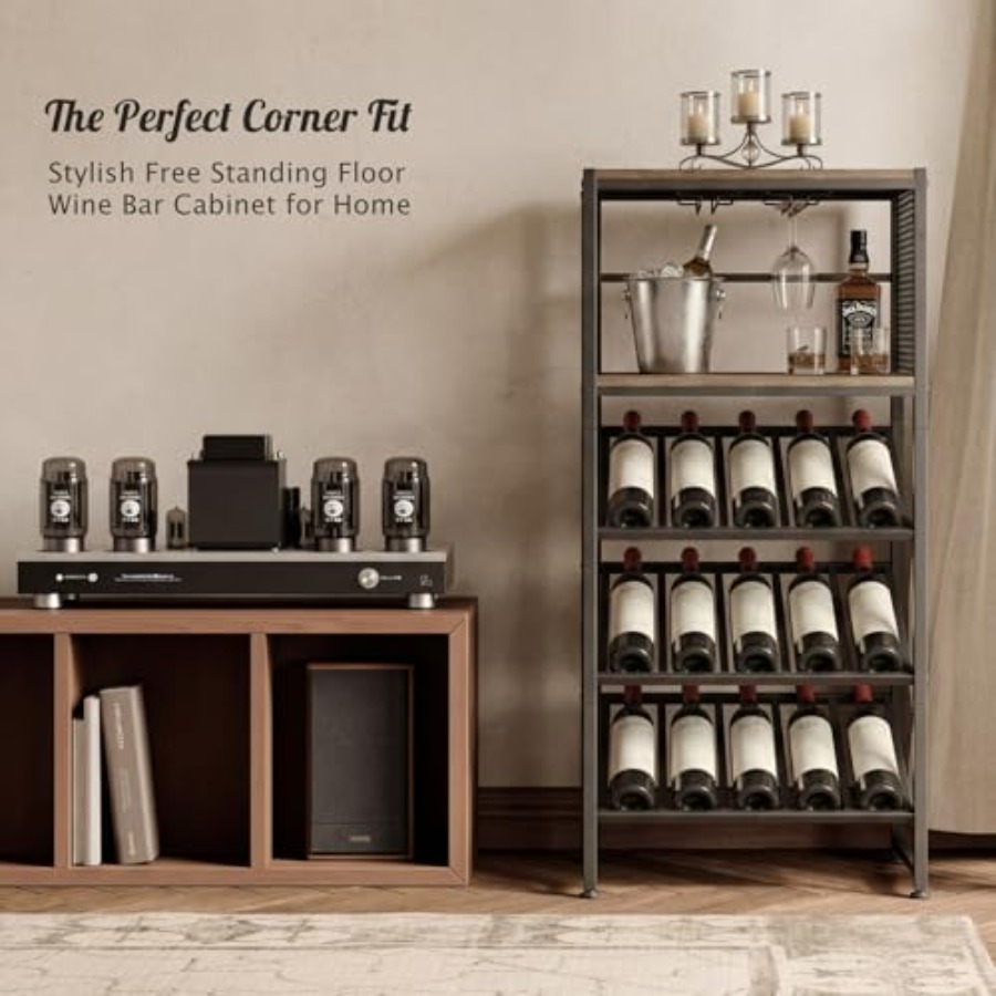 Corner Wine Rack with Glass Ho - مراجعة Home Bar And Cabinet وسعره