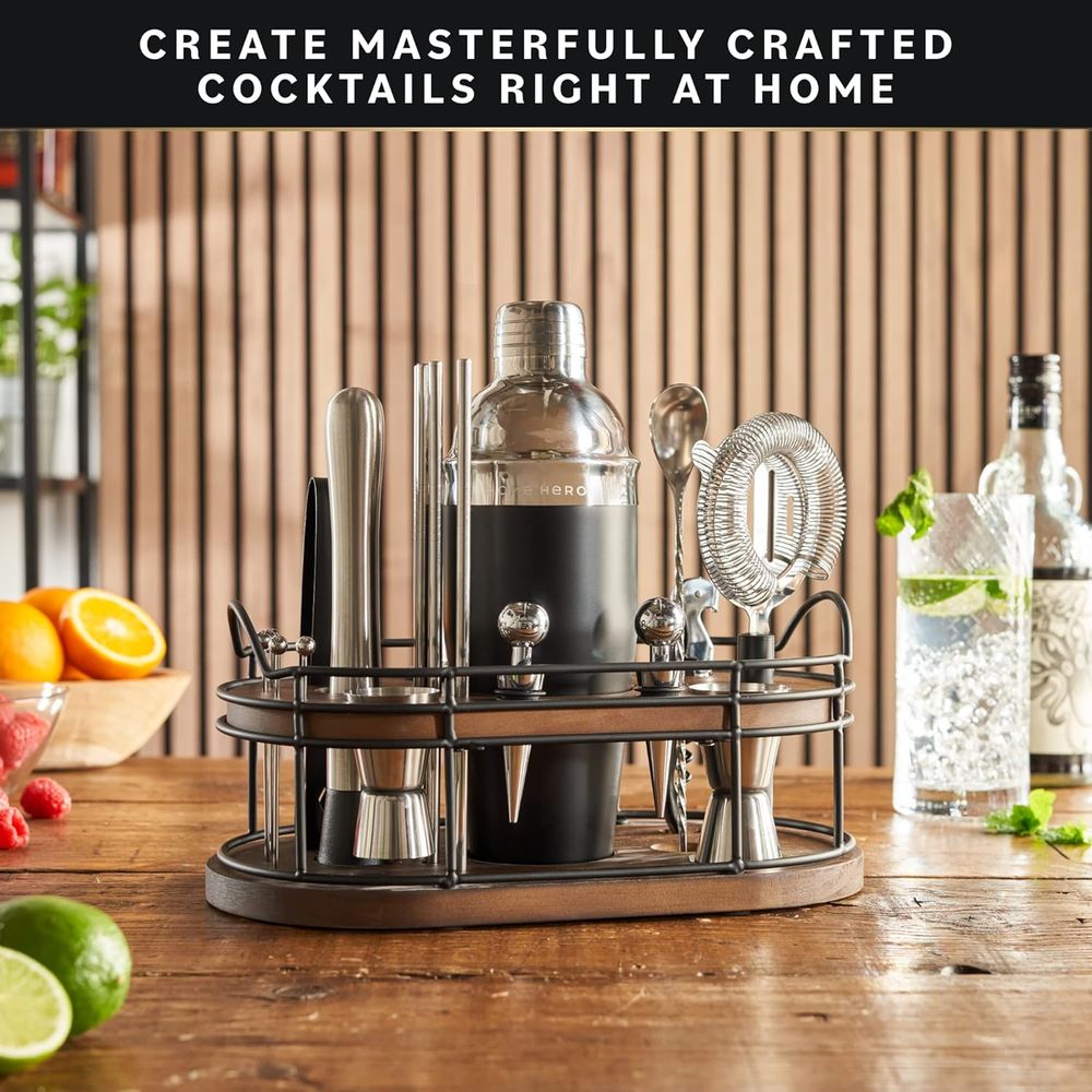 22-Piece Cocktail Shaker Set w - مراجعة Cocktail Recipe Book وسعره